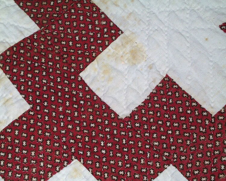 Antique Chimney Sweep Patchwork Quilt, With Wild Goose Chase Border ...