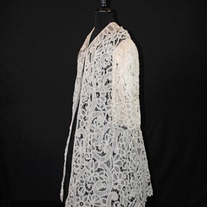 Edwardian Battenburg Tape Lace Evening Coat, 1915