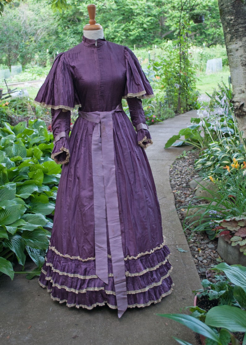 Antique Victorian Bustle Dress Walking Suit 1890s Purple | Etsy