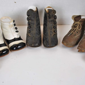 High Button Baby Shoes Late 1800s, Lot Of 4 Pair