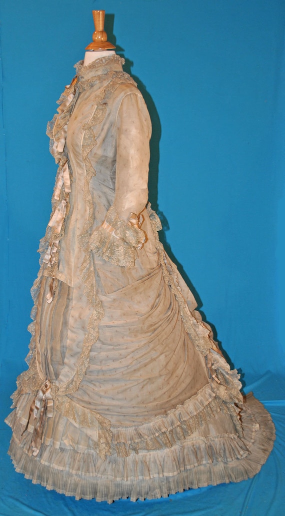 Antique Victorian 1870's Summer 1 Piece Walking Su