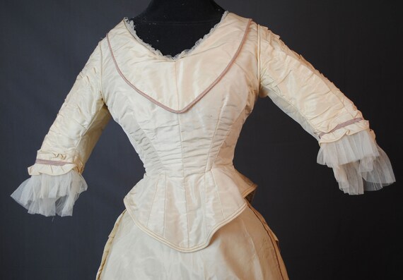 Two Piece Bustled  Gown, Trained 1870s, Reception… - image 7