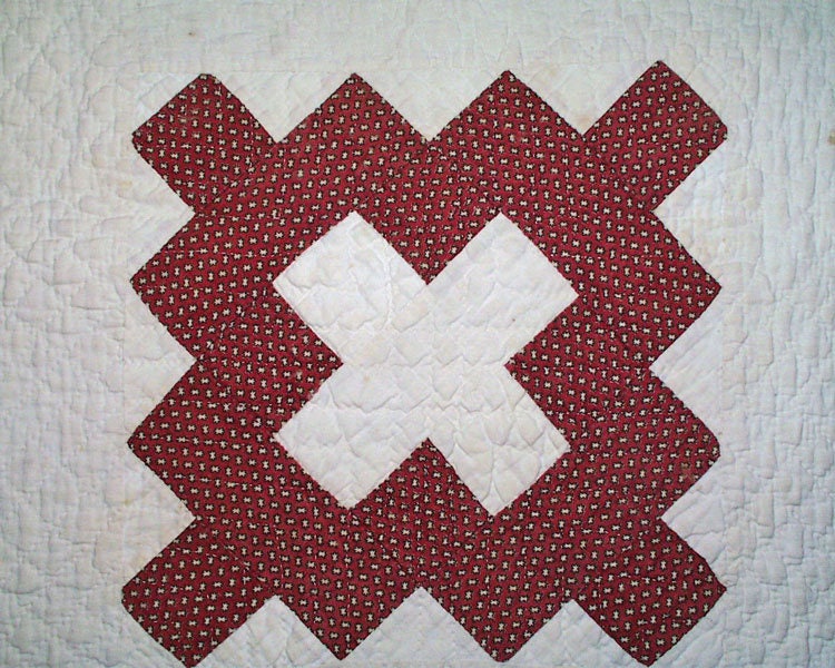 Antique Chimney Sweep Patchwork Quilt, With Wild Goose Chase Border ...