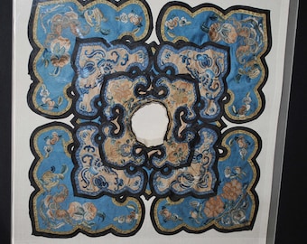 Chinese Cloud Collar, Qing Dynasty, Forbidden Stitch, 19th C