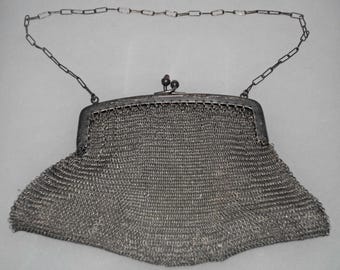 Edwardian German Silver Mesh Purse