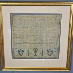Antique Sampler, Finely Worked School Girl Embroidery, Framed, Dated 1839