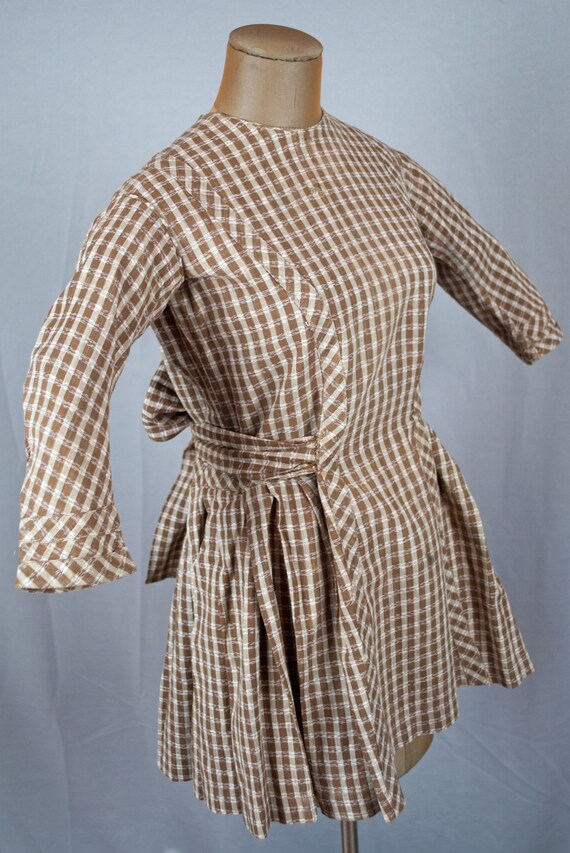 Victorian 1860s Calico Childs Dress - Civil War Er