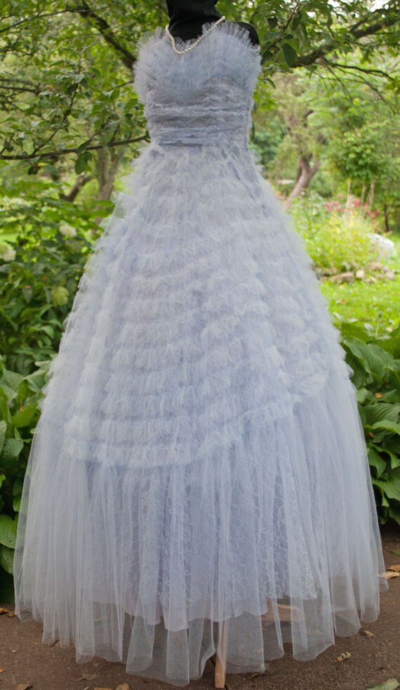 Stunning 1950s Blue Prom Dress - Prom Homecoming