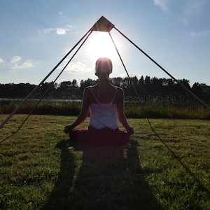 The 2m/ 6,5ft Base Copper Pyramid Free Book About Pyramid Copper Pyramid For Meditation, BigPyramid, Collapsible with Golden Cap image 10