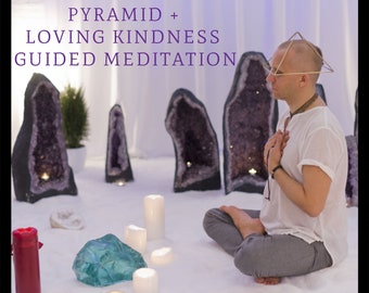 Pyramide de cuivre de 9,8 pouces pour la méditation + méditation audio Bienveillance, cadeau conscient et spirituel, cadeau heureux