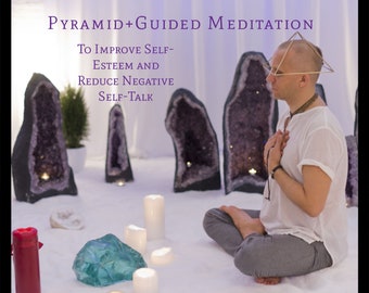 9,8in Copper Pyramid for Meditation + Audio Meditation to Improve Self-Esteem and Reduce Negative Self-Evaluation,Mindful & Spiritual Gift,