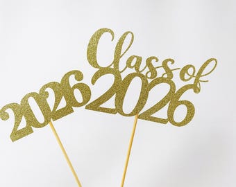 Graduation party decorations 2026, Graduation Centerpiece Sticks, Grad, Gold 2026 stick, class of 2026, Graduation Decoration, prom 2026
