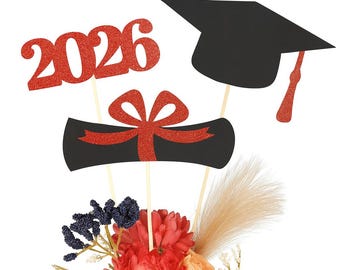 Graduation party decorations 2026, Graduation Centerpiece Sticks, Grad, Cap, Diploma, class of 2026, 2026 Graduation Decoration, prom 2026
