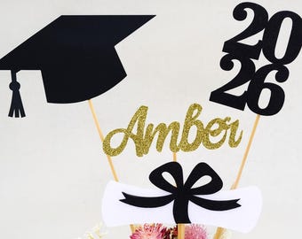 Graduation party decorations 2026, Graduation Centerpiece Sticks, Grad 2026, custom name centerpiece, Graduation table decor, Class of 2026