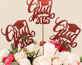 Graduation party decorations 2025, Graduation Centerpiece Sticks, Grad, Cap, Diploma, class of 2025, Graduation Decoration, prom 2025