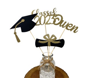 Graduation party decorations 2024, Graduation Centerpiece Sticks, PERSONALIZED, class of 2024, Graduation Decoration, prom 2024