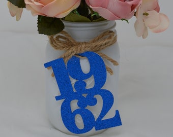 1962 tags, 1962 cut out, Graduation party decorations 1962, Graduation Cut outs, 1962 Mason jar tags, class of 1962, Graduation Decoration