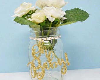 Oh Baby Cutout, Oh Baby Centerpiece, Oh Baby gold Glitter, Gender Reveal Party, Baby shower Table Decorations, Baby Shower Centerpiece