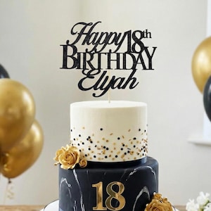 Any Number!, Custom Birthday Cake Topper, 18th Cake Topper, Happy 18th Birthday Topper,  Any number, personalized 18th birthday decorations