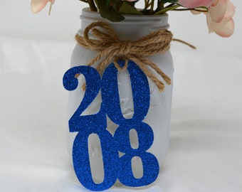 2008 tags, 2008 cut out, Graduation party decorations 2008, Graduation Cut outs, 2008 Mason jar tags, class of 2008, Graduation Decoration