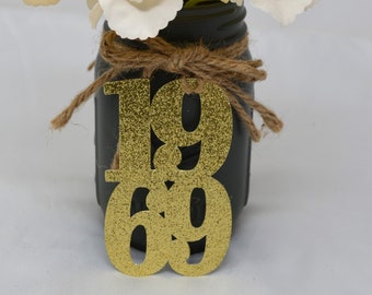 1969 tags, 1969 cut out, Graduation party decorations 1969, Graduation Cut outs, 1969 Mason jar tags, class of 1969, Graduation Decoration