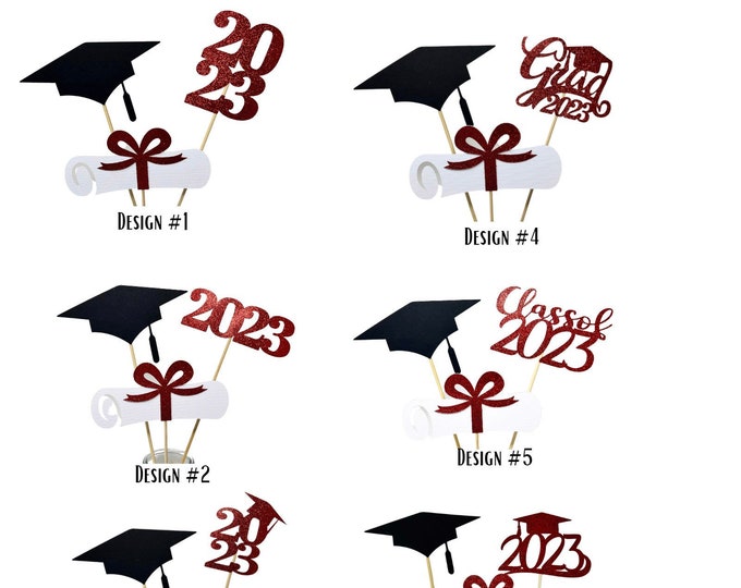 Featured listing image: 2024 Graduation decorations, Graduation Centerpiece Sticks, class of 2024, Graduation party Decoration, prom 2024 picks