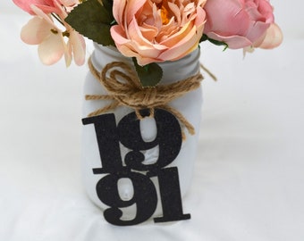 1991 tags, 1991 cut out, Graduation party decorations 1991, Graduation Cut outs, 1991 Mason jar tags, class of 1991, Graduation Decoration