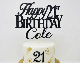 Any Number,Custom Birthday Cake Topper, 21 Cake Topper, Happy 21st Birthday Topper, Any number, personalized twenty one birthday decorations
