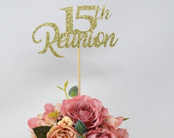 Set of 3 15th Reunion centerpiece sticks, Class Reunion Table centerpiece, 15th Class reunion decoration, Party table decoration, 2010