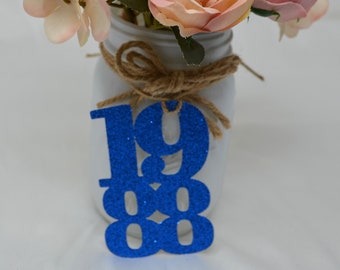 1988 tags, 1988 cut out, Graduation party decorations 1988, Graduation Cut outs, 1988 Mason jar tags, class of 1988, Graduation Decoration