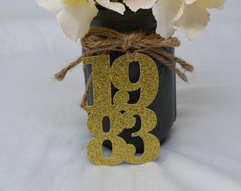 1983 tags, 1983 cut out, Graduation party decorations 1983, Graduation Cut outs, 1983 Mason jar tags, class of 1983, Graduation Decoration