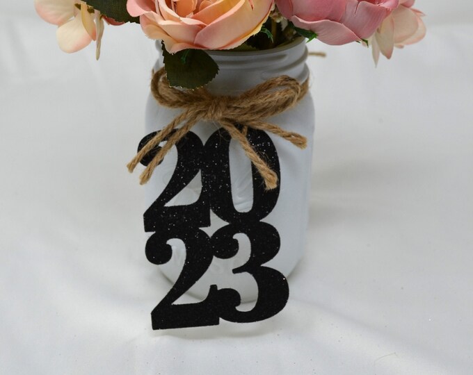 2023 tags, (Ready to ship next business day) 2023 cut out, party decorations 2023, Graduation Cut outs, 2023 Mason jar tags, class of 2023.