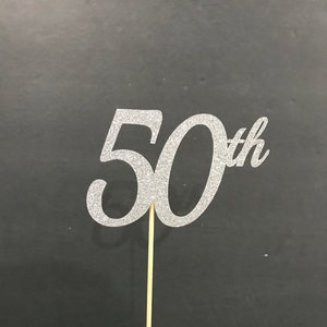 50th Birthday Centerpiece Sticks, Glitter 50th Birthday Decoration, 50th Birthday Table Decorations, Age Cutouts