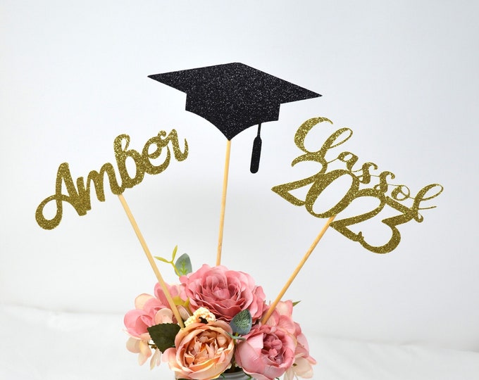 Graduation party decorations 2023, Graduation Centerpiece Sticks, PERSONALIZED, class of 2023, Graduation Decoration, prom 2023