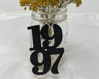 1997 Mason Jar Tags, Class Reunion 1997, Class Reunion Centerpiece, Class of 1997 Decoration, Class Anniversary, Prom, School, University