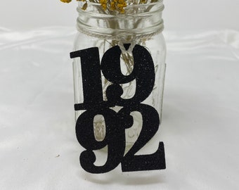 1992 Mason Jar Tags, Class Reunion 1992, Class Reunion Centerpiece, Class of 1992 Decoration, Class Anniversary, Prom, School, University