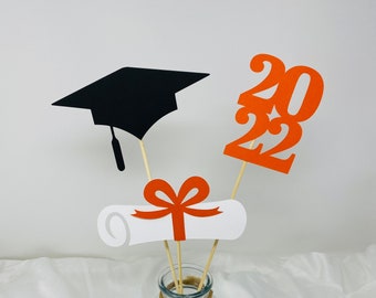 Graduation party decorations 2024, Graduation Centerpiece Sticks, Grad ,Cap ,Diploma , class of 2024, Graduation Decoration, prom 2024, 2024