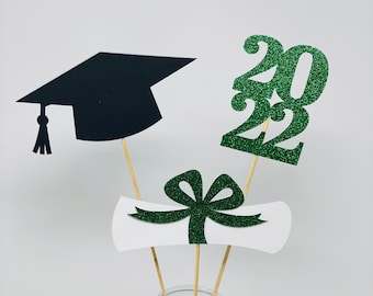 Graduation party decorations 2024, Graduation Centerpiece Sticks, Grad, Cap, Diploma, class of 2024, Graduation Decoration, prom 2024, 2024