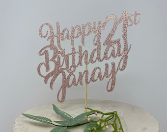 Any Number!, Custom Birthday Cake Topper, 21st Cake Topper, Happy 21st Birthday Topper,  Any number, personalized 21st birthday decorations