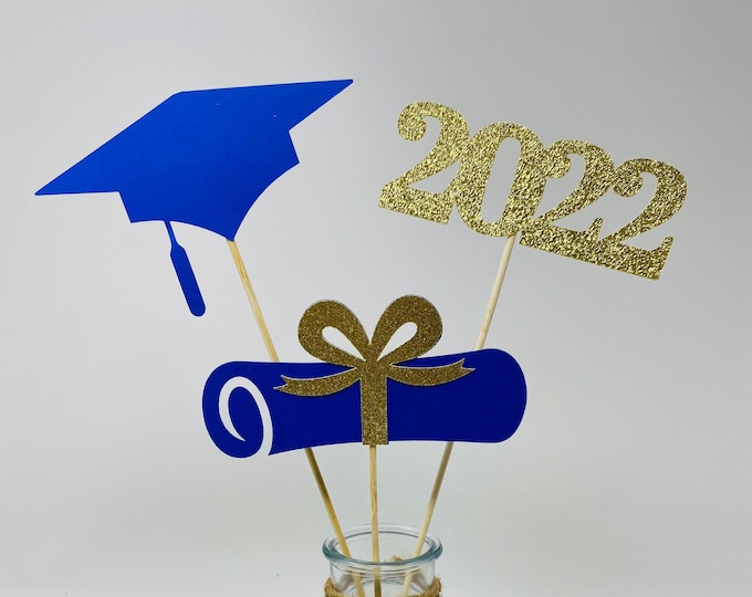 Graduation party decorations 2022, Graduation Centerpiece Sticks 2022, graduation hat diploma 2022, class of 2022,Graduation Decoration 2022