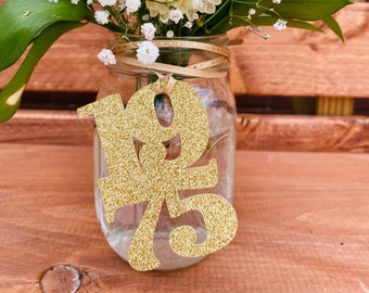 1975 Mason Jar Tags, Class Reunion 1975, Class Reunion Centerpiece, Class of 1975 Decoration, Class Anniversary, Prom, School, University