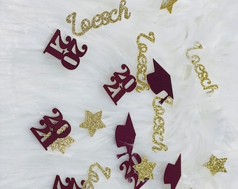 Graduation party decorations, 2024 Graduation glitter name confetti, class of 2024, Graduation name confetti,  personalized confetti 50 CT