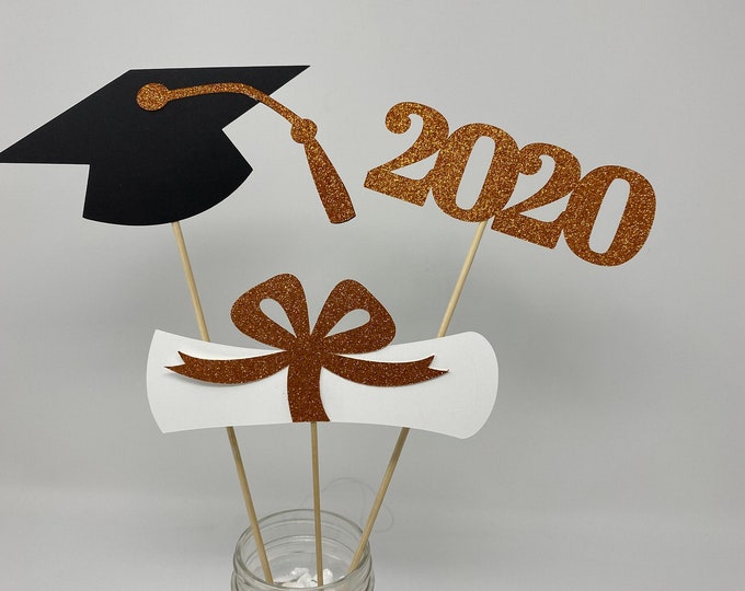 Graduation party decorations 2024, Graduation Centerpiece Sticks, Grad ,Cap ,Diploma , class of 2024, Graduation Decoration, prom 2024