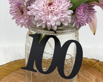 100th Birthday decorations, 100th Cutout, Glitter 100th Birthday Decoration, 100th Birthday Table Decorations, Age , 100th tags, Mason jar