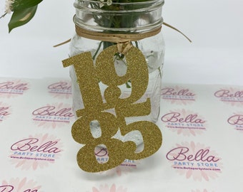 1985 Mason Jar Tags, Class Reunion 1985, Class Reunion Centerpiece, Class of 1985 Decoration, Class Anniversary, Prom, School, University