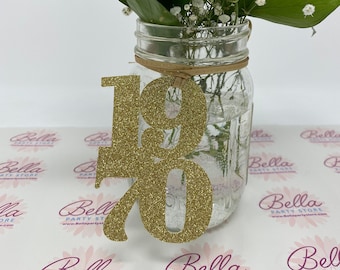 1970 Mason Jar Tags, Class Reunion 1970, 50th Class Reunion Centerpiece, Class of 1970 Decoration, Class Anniversary, School, University