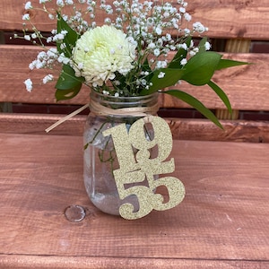 1955 Mason Jar Tags, Class Reunion 1955, Class Reunion Centerpiece, Class of 1955 Decoration, Class Anniversary, Prom, School, University