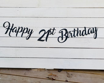 21st birthday banner, 21 years loved banner, Glitter banner, 21st birthday decorations, cursive banner, twenty one