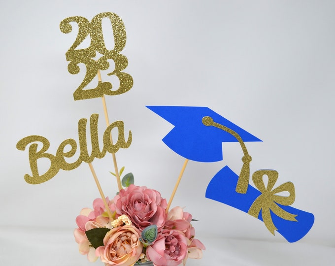 Graduation party decorations 2024, Graduation Centerpiece Sticks, PERSONALIZED, class of 2024, Graduation Decoration, prom 2024