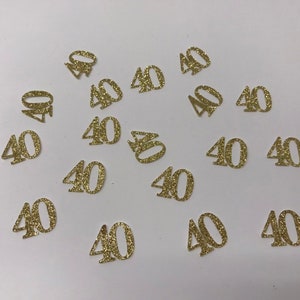 40th Birthday Confetti / 40th Birthday party Decorations / Custom Age Confetti / Number Confetti / 40th Party Supplies/40th Gold glitter